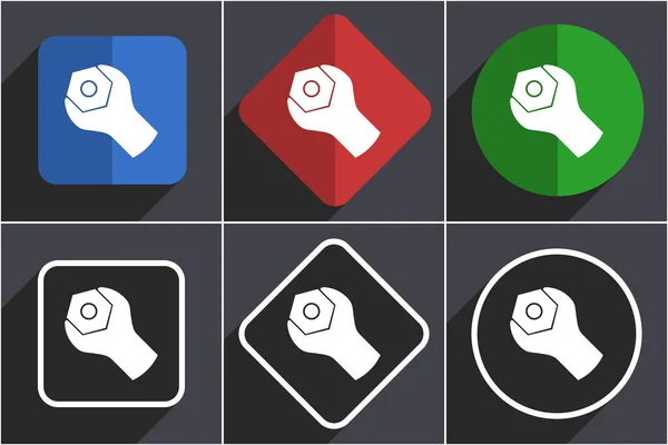 Tools set of flat design web icons in 6 options — Stock Photo, Image