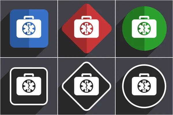 Kit de rescate conjunto de iconos web de diseño plano en 6 opciones — Foto de Stock