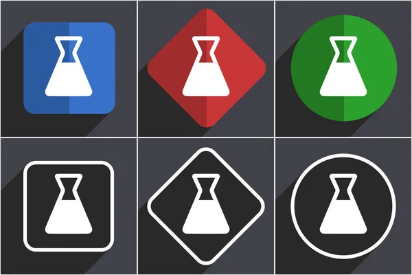 Laboratory set of flat design web icons in 6 options — Stock Photo, Image