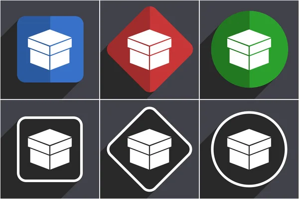 Box set of flat design web icons in 6 options — Stock Photo, Image