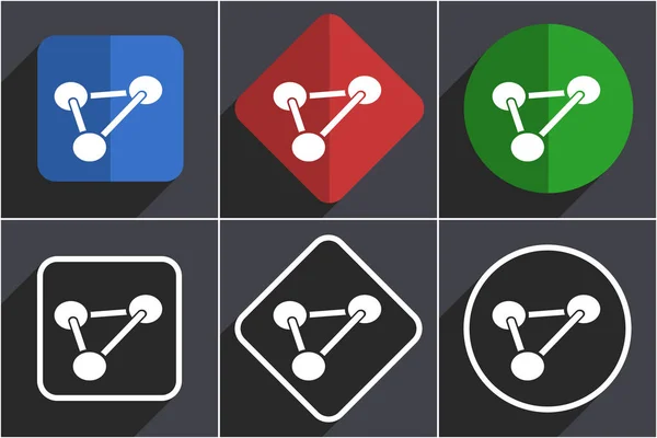 Chemistry set of flat design web icons in 6 options — Stock Photo, Image