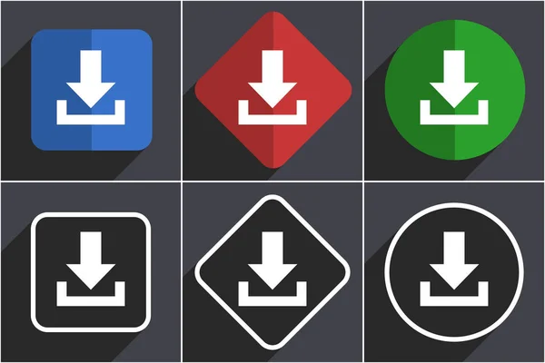 Descargar conjunto de iconos web de diseño plano en 6 opciones — Foto de Stock