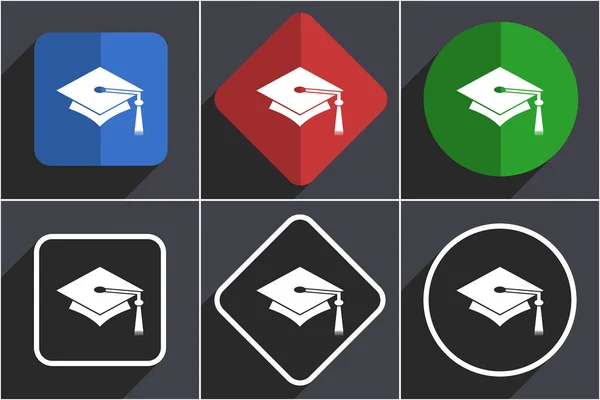Conjunto educativo de iconos web de diseño plano en 6 opciones — Foto de Stock