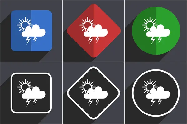 Storm set of flat design web icons in 6 options — Stock Photo, Image