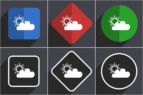 Cloud set van platte design web icons in 6 opties — Stockfoto