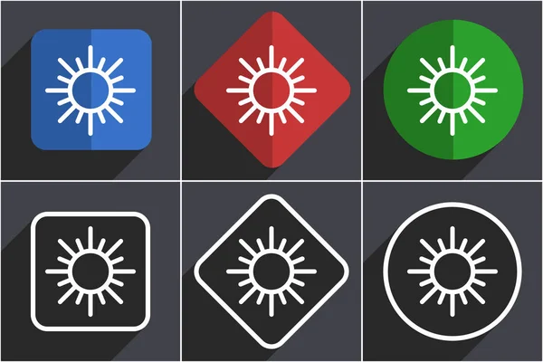 Sun σετ από επίπεδη σχεδίαση εικόνων ιστού σε 6 επιλογές — Φωτογραφία Αρχείου