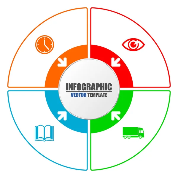 Šablona vektoru Infographic pro prezentaci, obchodní koncept se 4 možnostmi — Stockový vektor