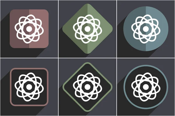 Atom düz tasarım vektör web simgeleri — Stok Vektör