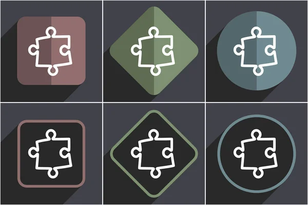 Puzzle flache Design-Vektor Web-Icons — Stockvektor