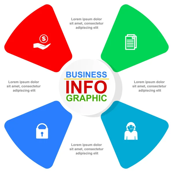 Инфографический шаблон бизнес-вектора для представления в 4 вариантах — стоковый вектор