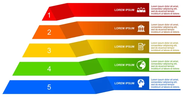 Modèle de présentation d'entreprise, infographie pyramidale vectorielle — Image vectorielle