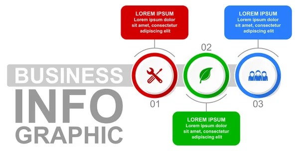 Modèle vectoriel infographique pour la présentation, le graphique, le diagramme, le graphique, l'entreprise, l'heure et le concept de technologie avec 3 options — Image vectorielle