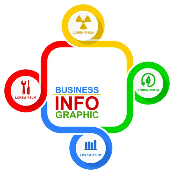 Plantilla de infografía empresarial para presentación en 4 opciones, ilustración vectorial — Vector de stock