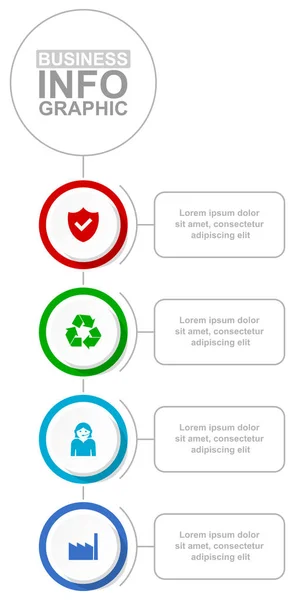 Infografikai vektor sablont bemutató, chart, diagram, grafikon, vállalkozások és az ipari koncepció 4 lehetőség — Stock Vector