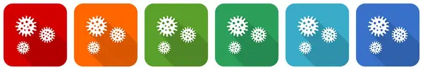 Virus Coronavirus Covid Infection Icon Set Flat Design Vector Illustration — Stock Photo, Image