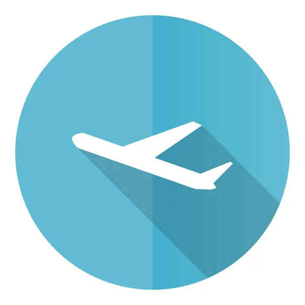 Αναχωρήσεις Διάνυσμα Εικονίδιο Πτήση Αεροπλάνο Επίπεδη Σχεδίαση Μπλε Στρογγυλό Κουμπί — Φωτογραφία Αρχείου