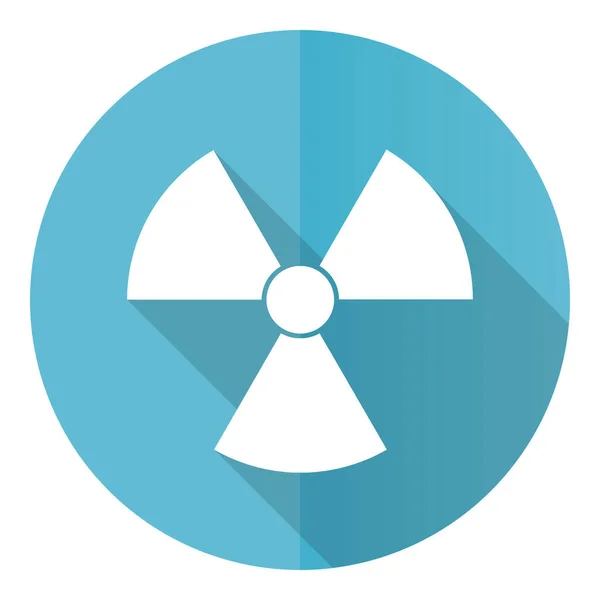 Radiation Vector Icon Flat Design Blue Web Button Isolated White — Stock Photo, Image