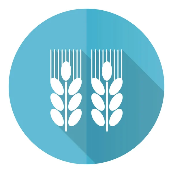 Ikona Wektora Rolnictwa Płaska Konstrukcja Niebieski Okrągły Przycisk Web Izolowany — Zdjęcie stockowe