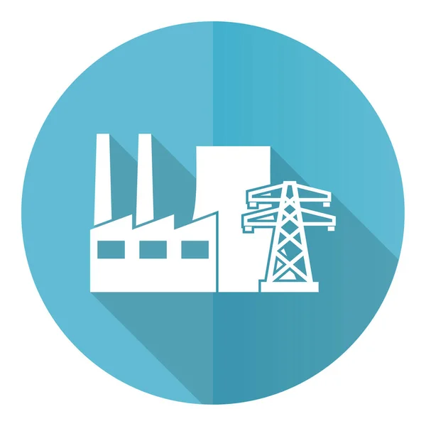 Значок Голубого Вектора Электростанции Рисунок Плоской Конструкции Серии Eps — стоковое фото