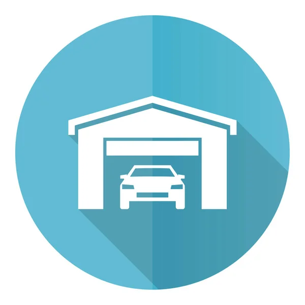 Car Garage Blue Vector Icon Flat Design Illustration Eps — Stock Photo, Image