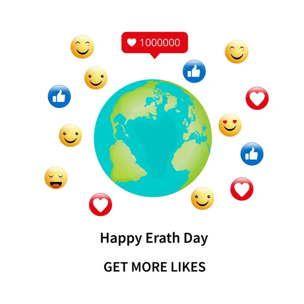 Happy earth day - get more likes — Stock Vector