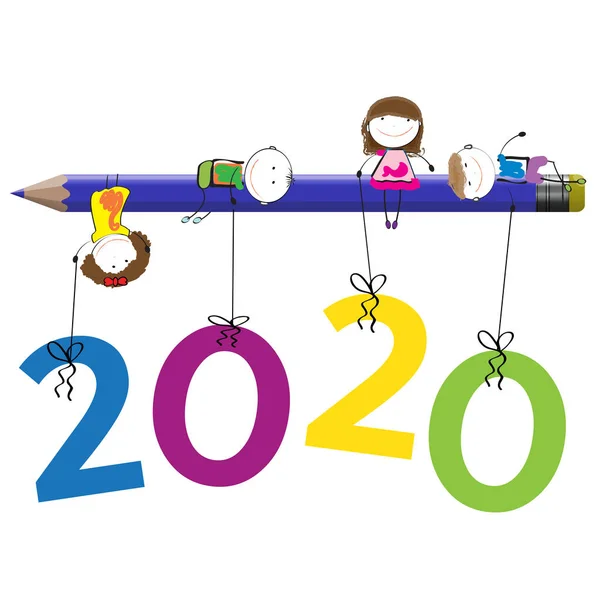 新的一年 2020 年 — 图库矢量图片