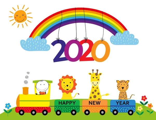 新的一年 2020 年 — 图库矢量图片