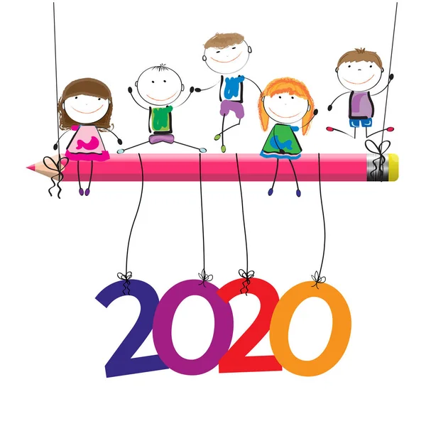 Neues Jahr 2020 lizenzfreie Stockillustrationen