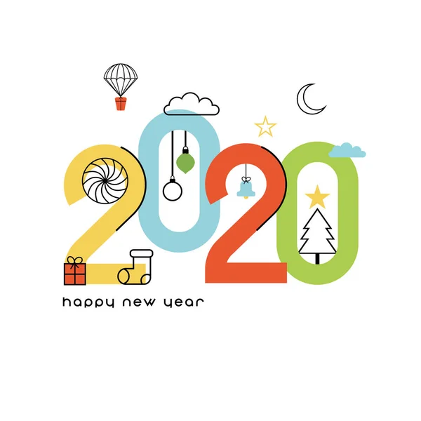 Boldog új évet 2020-ban — Stock Vector