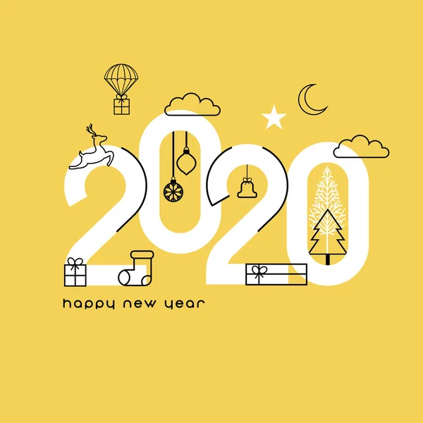 快乐的新年2020 矢量图形
