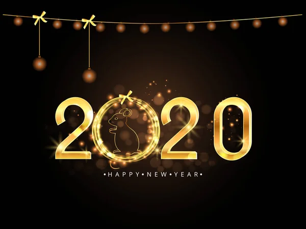 Gelukkig nieuwjaar 2020 Rechtenvrije Stockvectors