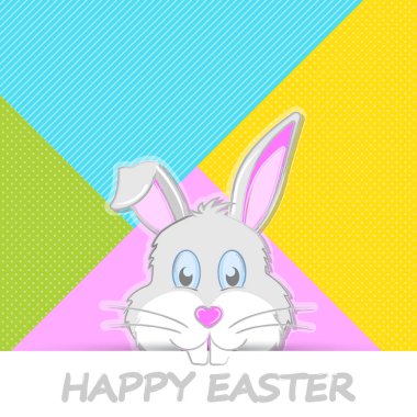 Kalp şeklinde diş ve namlu ile Easter Bunny. Mutlu E