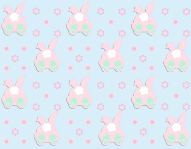Tavşan deseni dokusu. Sevimli vektör karikatür arka plan. Tavşan fo
