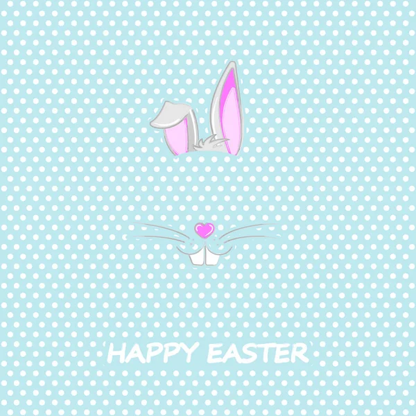 Conejo de Pascua con dientes y bozal en forma de corazón. Feliz E — Vector de stock