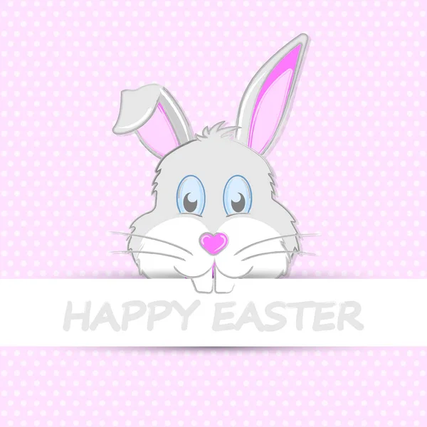 Easter Bunny z zębami i kagańcu w formie serca. Szczęśliwy E — Wektor stockowy