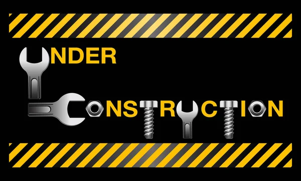 Under construction sign, vector — Stock Vector