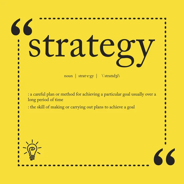 Strateji tanımı yazım sözcüğü — Stok Vektör