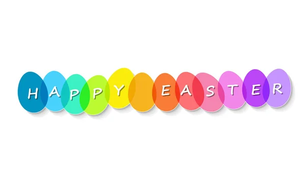 Happy Easter Eggs with text. Easter greeting card. — Stock Vector