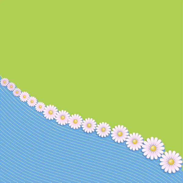Blumenhintergrund mit Gänseblümchen. Einladung, Druckkarte, Blanko ve — Stockvektor