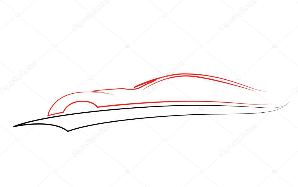 Sport Car vector symbol, vector Set of modern auto linear silhou