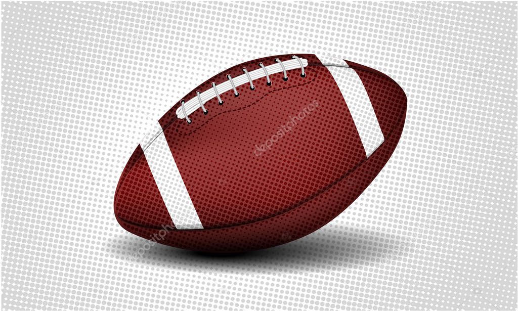 American college high school junior striped football isolated on white background