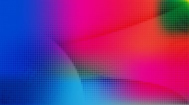 Halftone modern soyut desen vektör arka plan. Canlı degrade holografik neon renkler. Konsept pop sanatı. Minimal Sürrealizm arka planı.