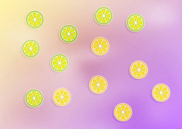 Limón y lima en colores vibrantes de fondo. Concepto arte pop. Cr. — Archivo Imágenes Vectoriales