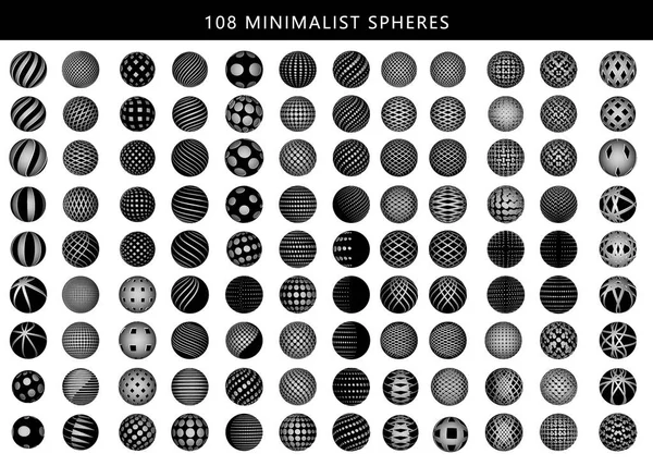 Conjunto Formas Minimalistas Marco Alambre Esferas Globo — Archivo Imágenes Vectoriales
