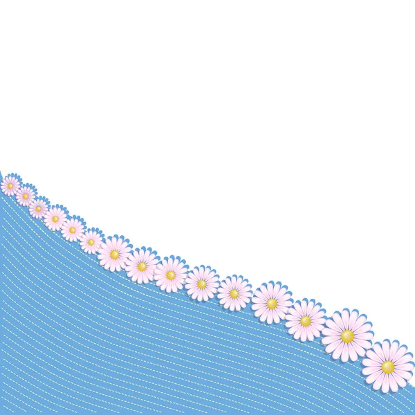 Blumenhintergrund mit Gänseblümchen. Einladung, Druckkarte, leerer Vektor — Stockvektor