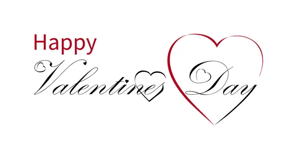 Día de San Valentín caligrafía diseño, texto vectorial Objeto aislado en blanco — Foto de Stock