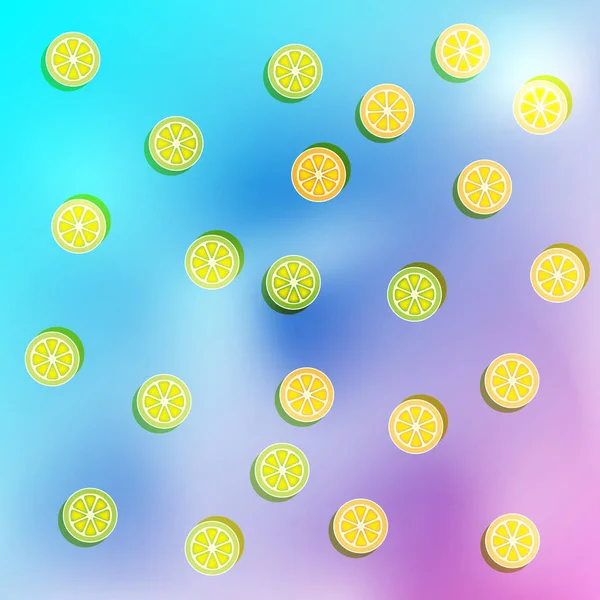 Limone e lime in colori vivaci sfondo. Concetto pop art. Piatto creativo laici. Festa estiva, Layout di compleanno viola. Brillante colorato. Divertimento alla moda stile. Minimo. Pop Art — Foto Stock