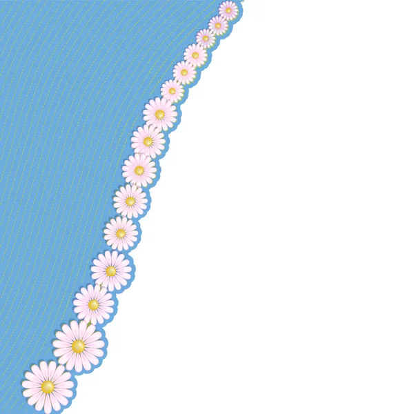 Fondo floral con margaritas. Invitación, tarjeta de impresión, vector en blanco —  Fotos de Stock