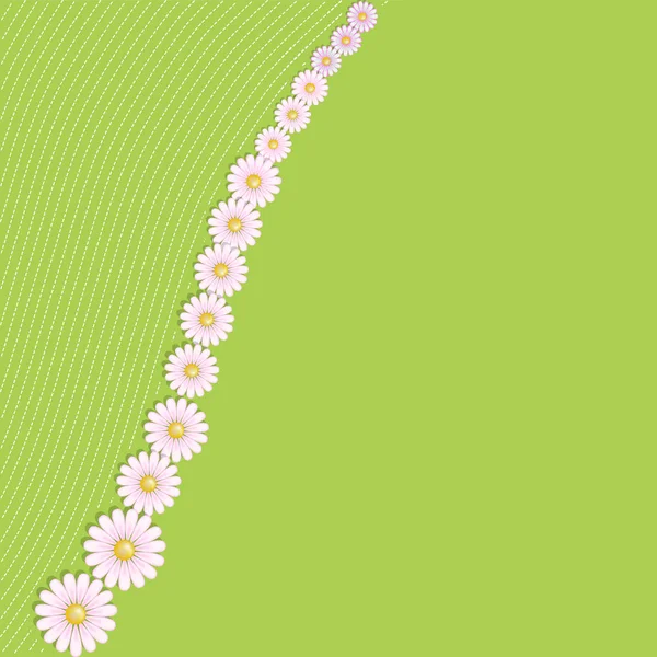 Bloemen achtergrond met madeliefjes. Uitnodiging, printkaart, lege Vector — Stockvector