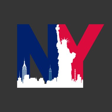 New York, New York logosu. Vektör logosu simgesi.